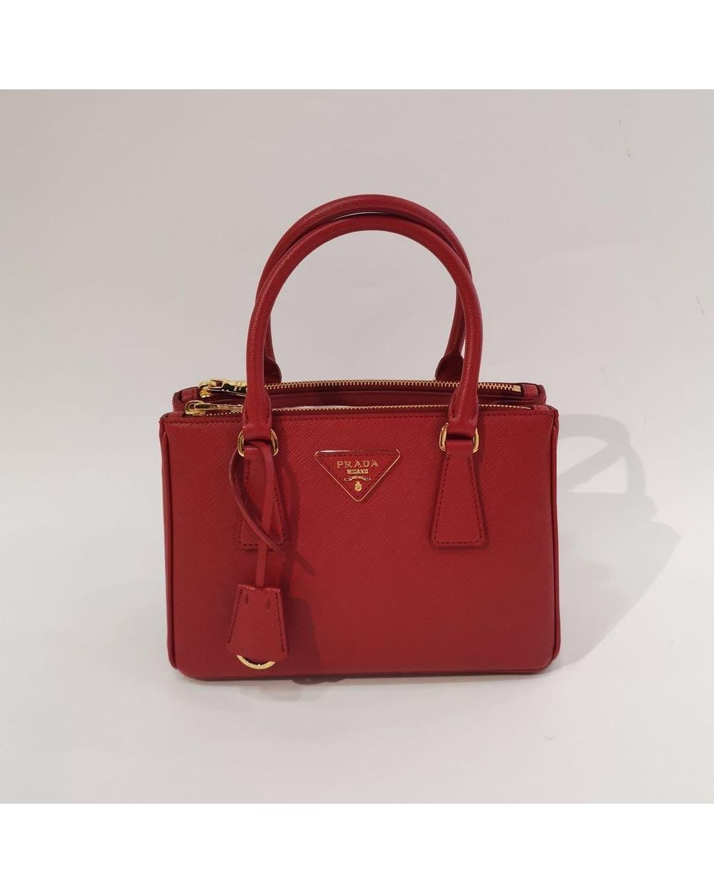 Prada Red Galleria Small Saffiano Leather Bag