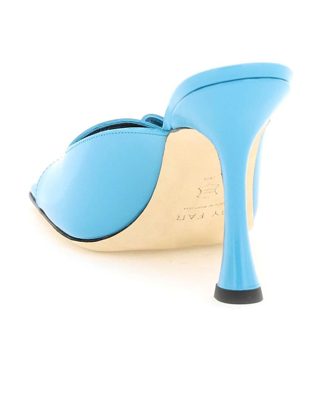 By Far Blue Squared-Toe Stiletto Heel Sandals