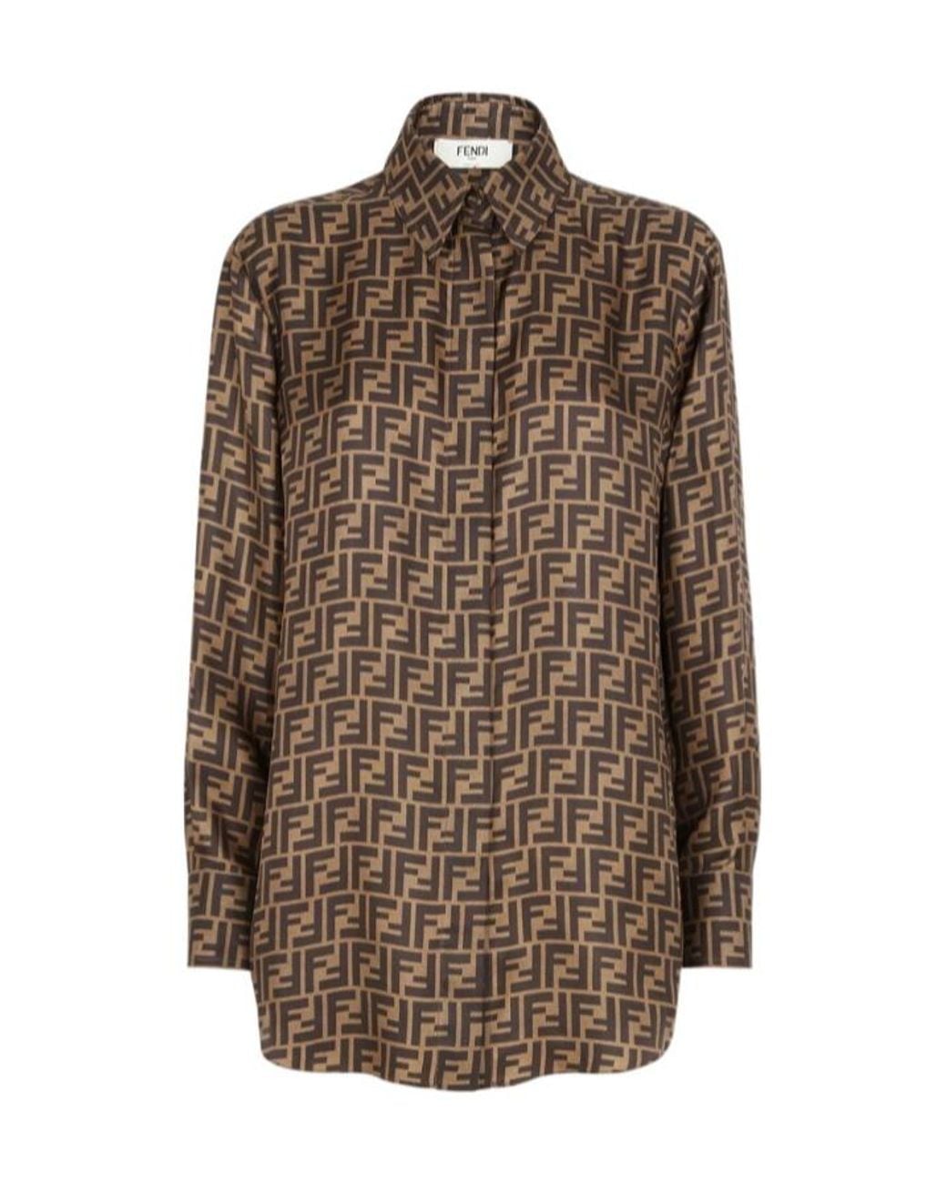 Fendi Brown Ff Silk Shirt