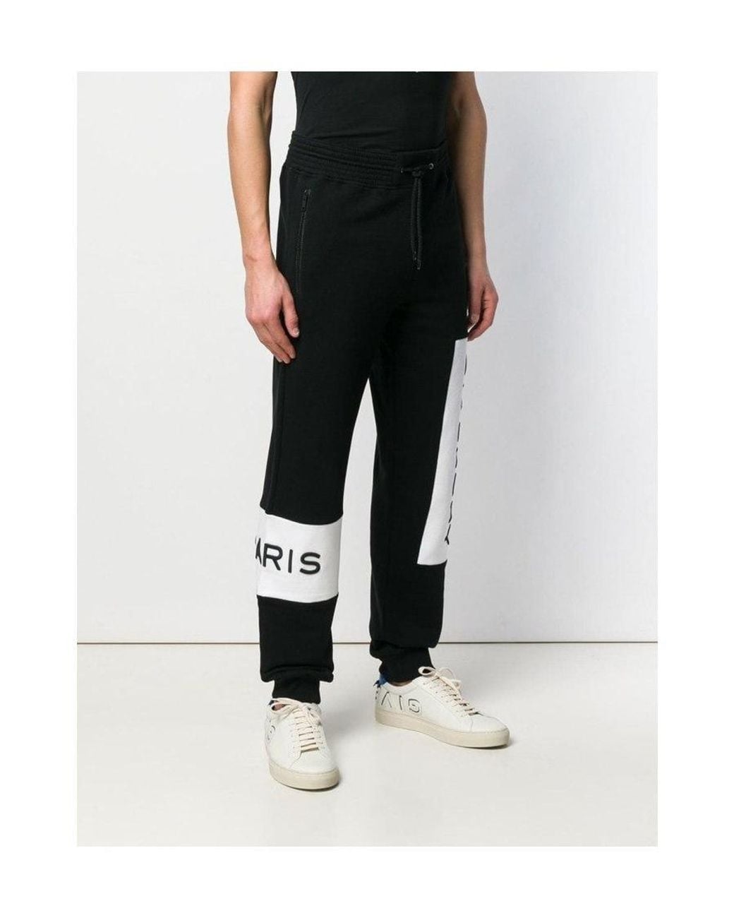 Givenchy Black Logo Panel Embroidered Sweatpants for men