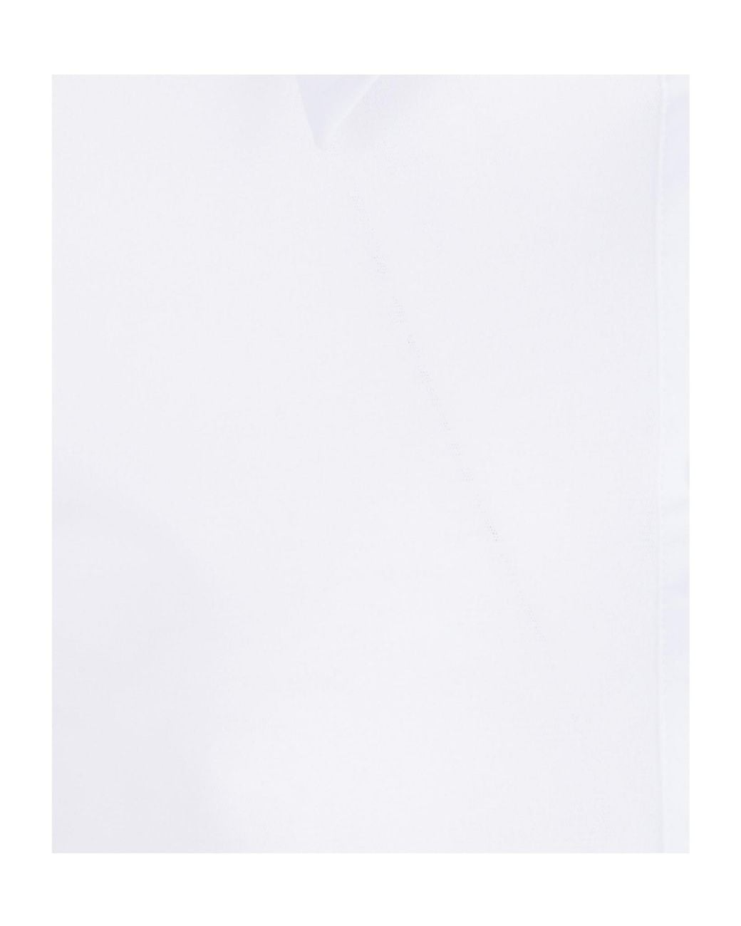 D.exterior White Long Sleeved Polo Shirt