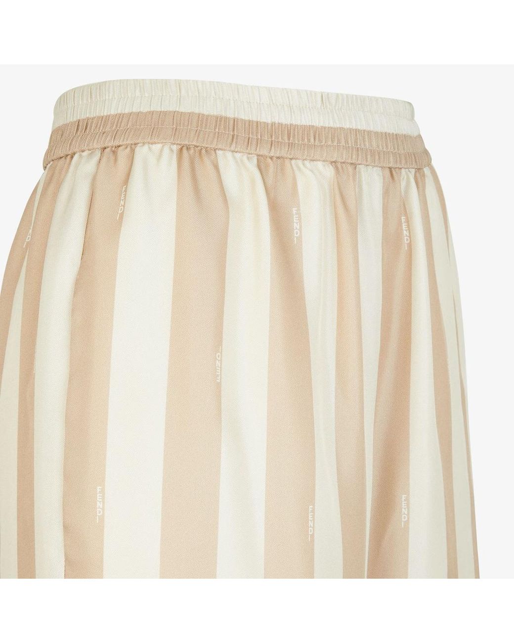 Fendi Natural Striped Wide-Leg Pants