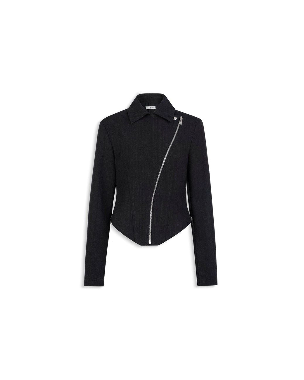 Alaïa Black Wool Denim Biker Jacket