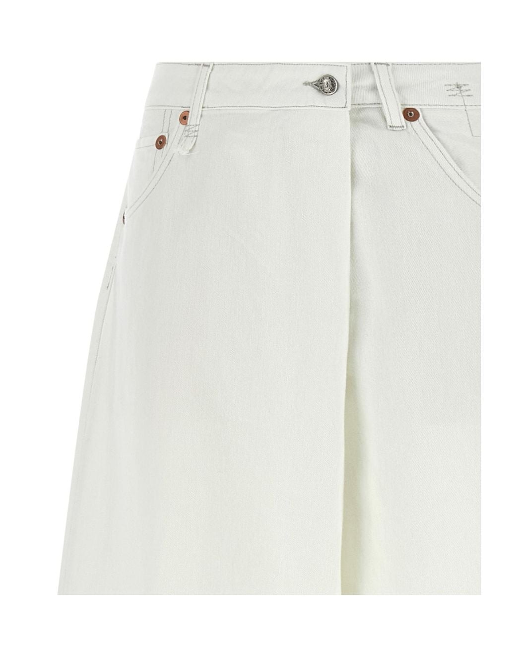 R13 White Belt Loop Jeans