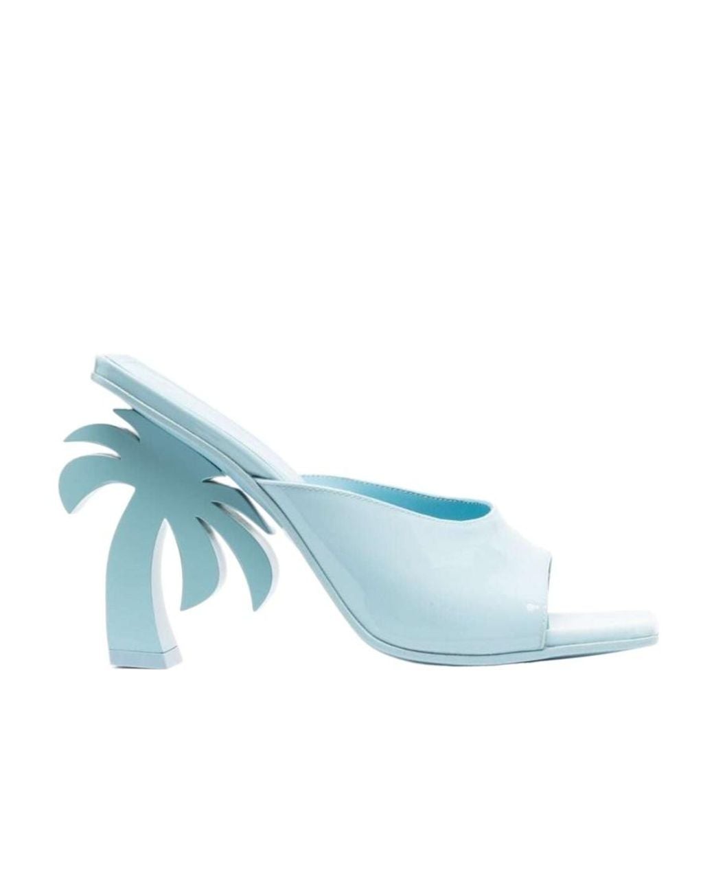 Palm Angels Blue Palm Detailed Heeled Sandals