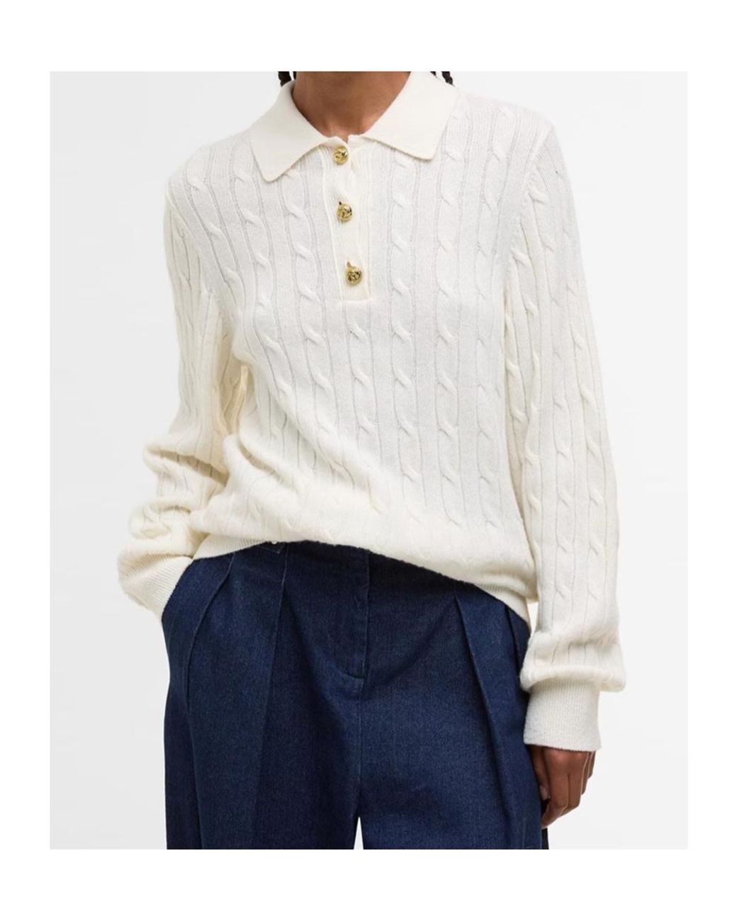 Barbour White Long-Sleeved Knitted Pullover