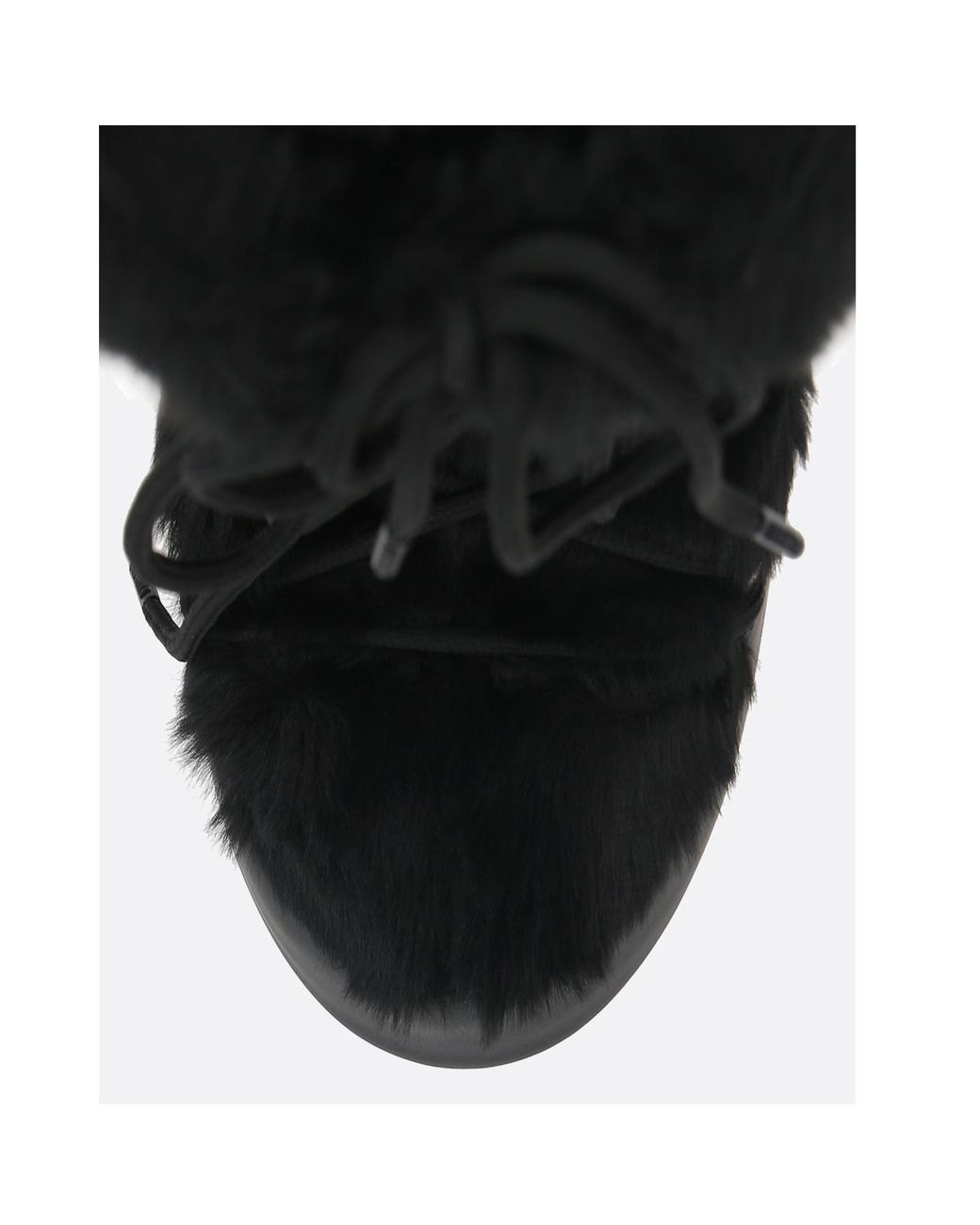 Moon Boot Black Faux Fur Lace-Up Boots for men