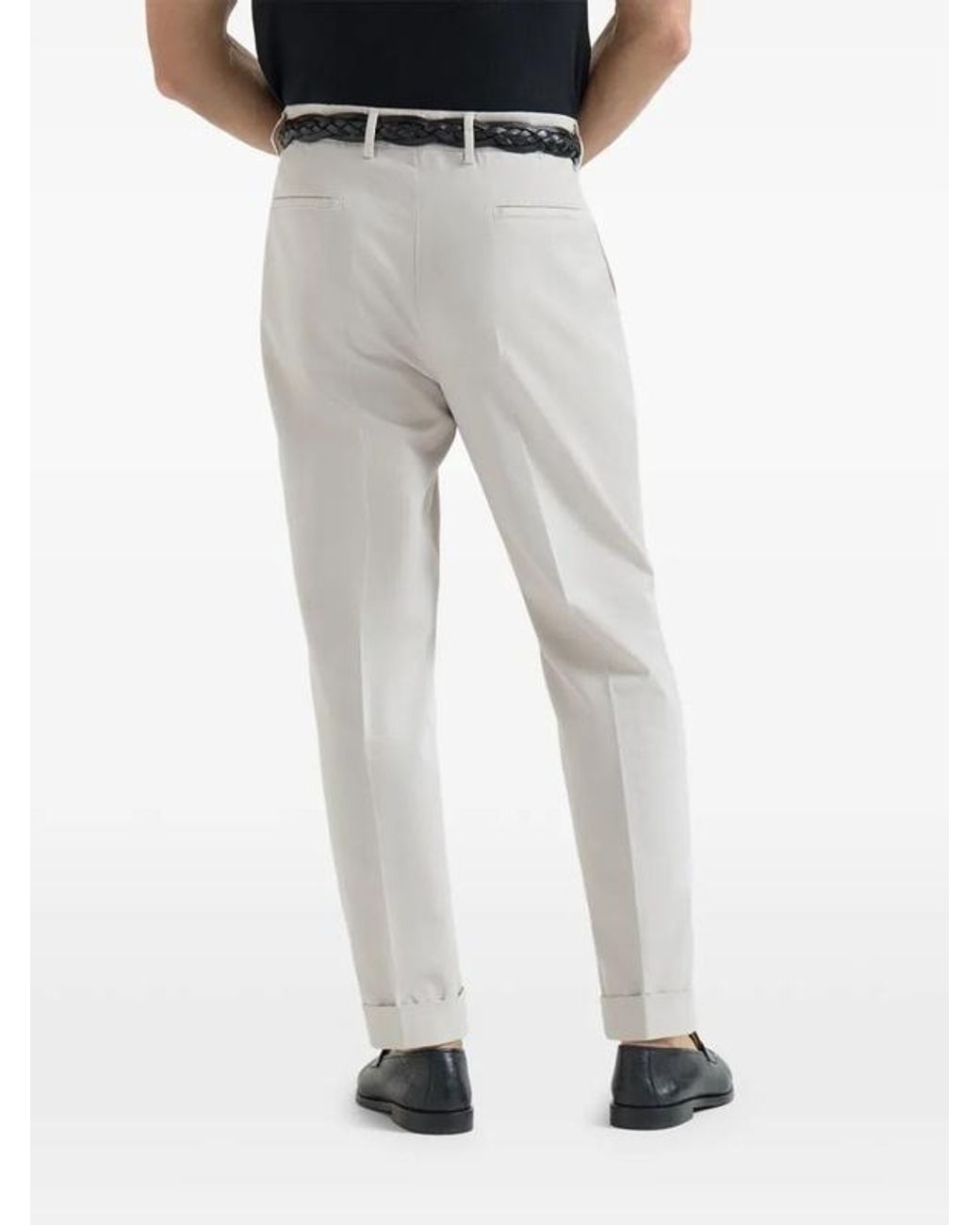 Brunello Cucinelli Natural Leisure-Fit Pleated Gabardine Trousers for men