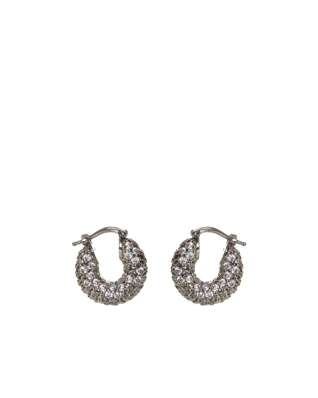 Jil Sander Metallic Embellished Hoop Earrings