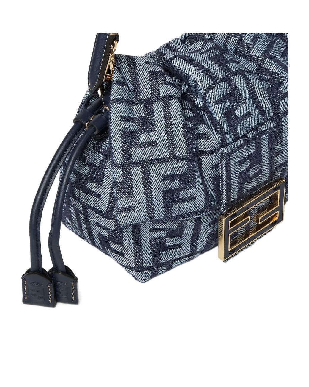 Fendi Blue Mamma Baguette Small Tote Bag