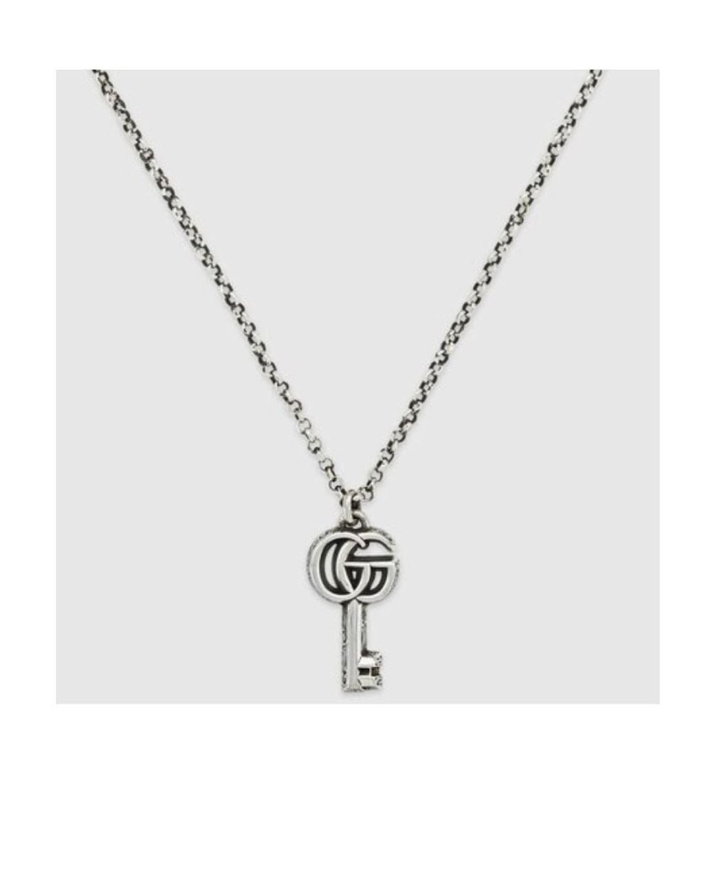 Gucci Metallic Gg Marmont Key Pendant Necklace for men