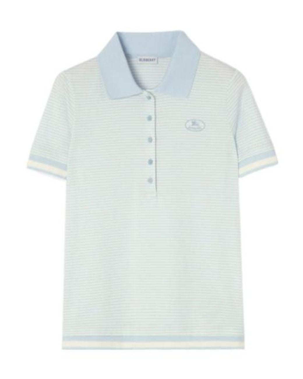 Burberry Blue Striped Cotton Polo Shirt