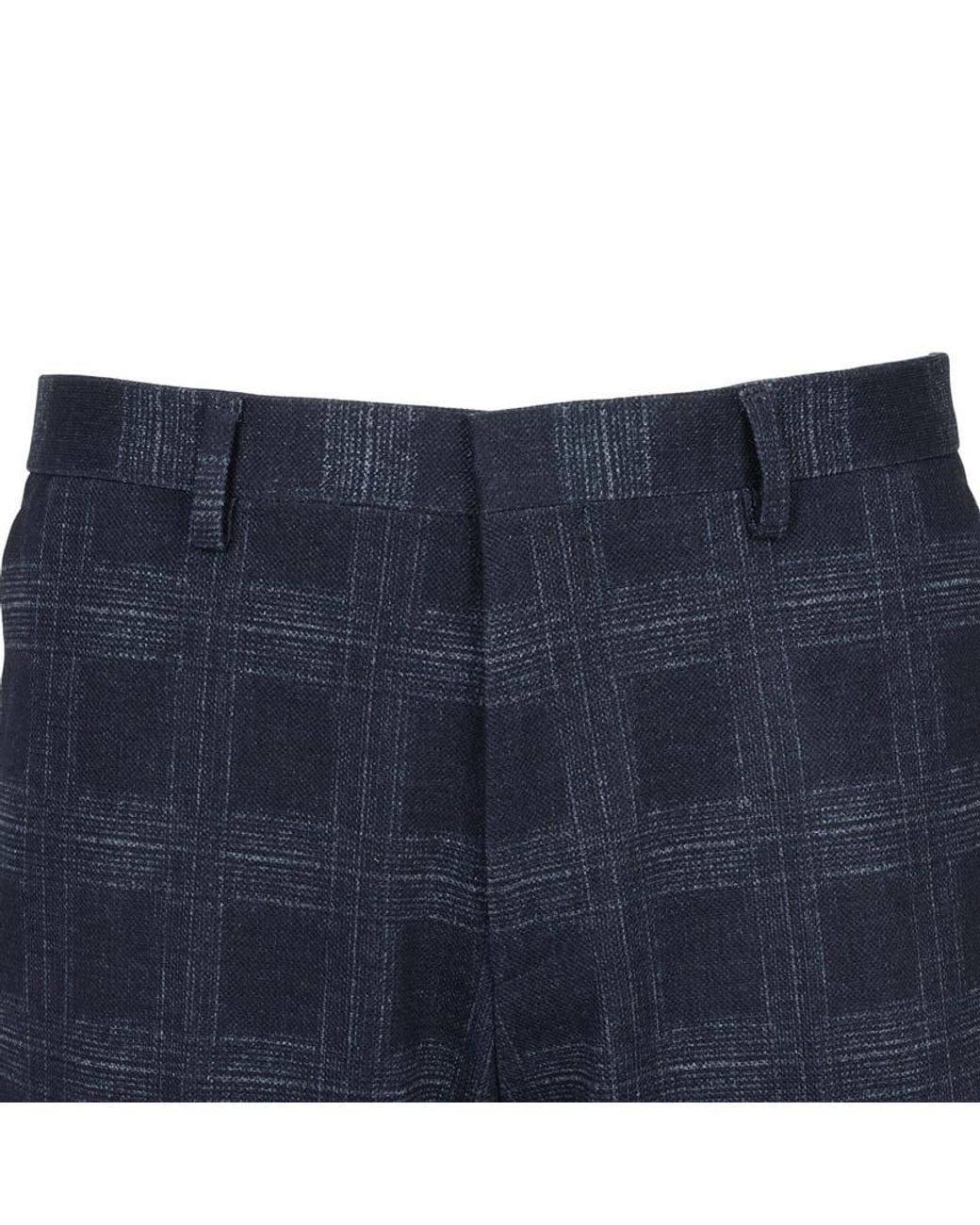 Boss Blue Casual Pants With Belt Loops for men