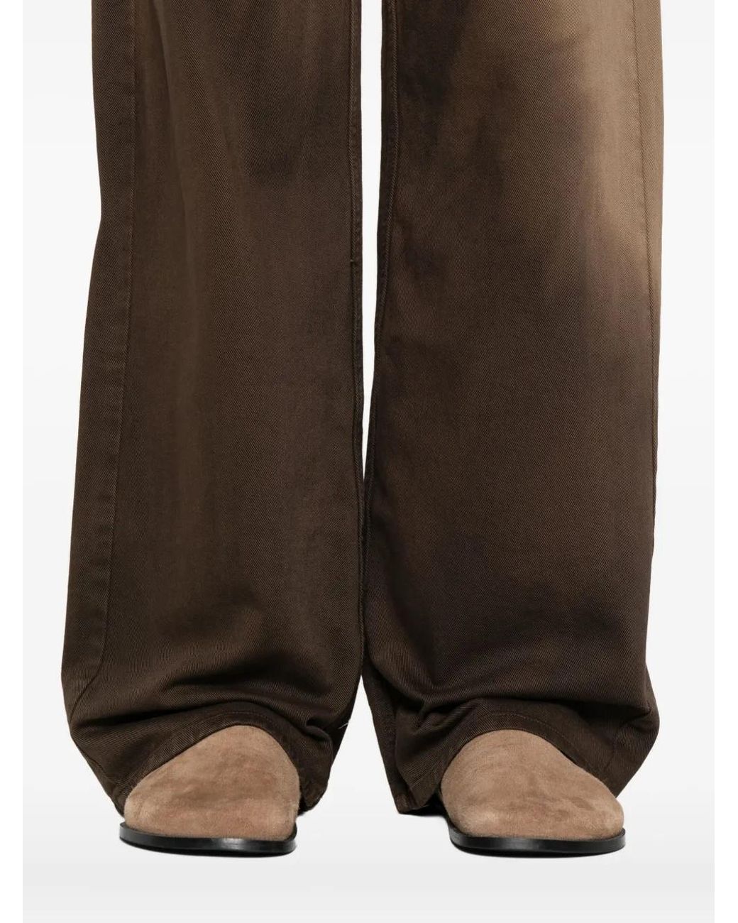 Uma Wang Brown Wide Leg Regular Fit Trousers With Pockets