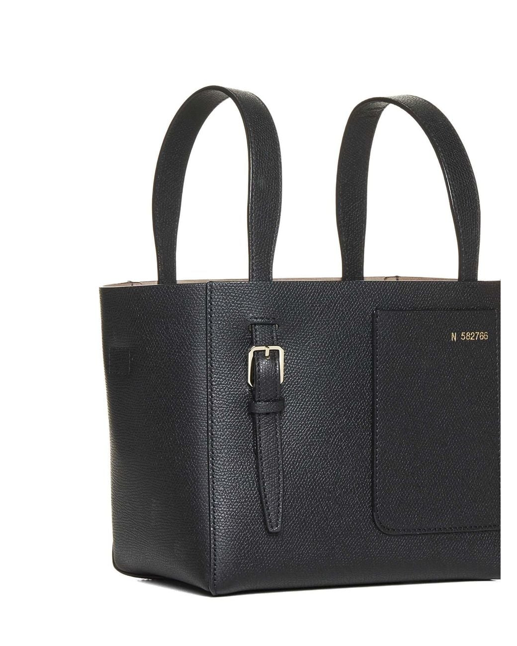 Valextra Black Patch-Pocket Zip-Up Mini Tote Bag