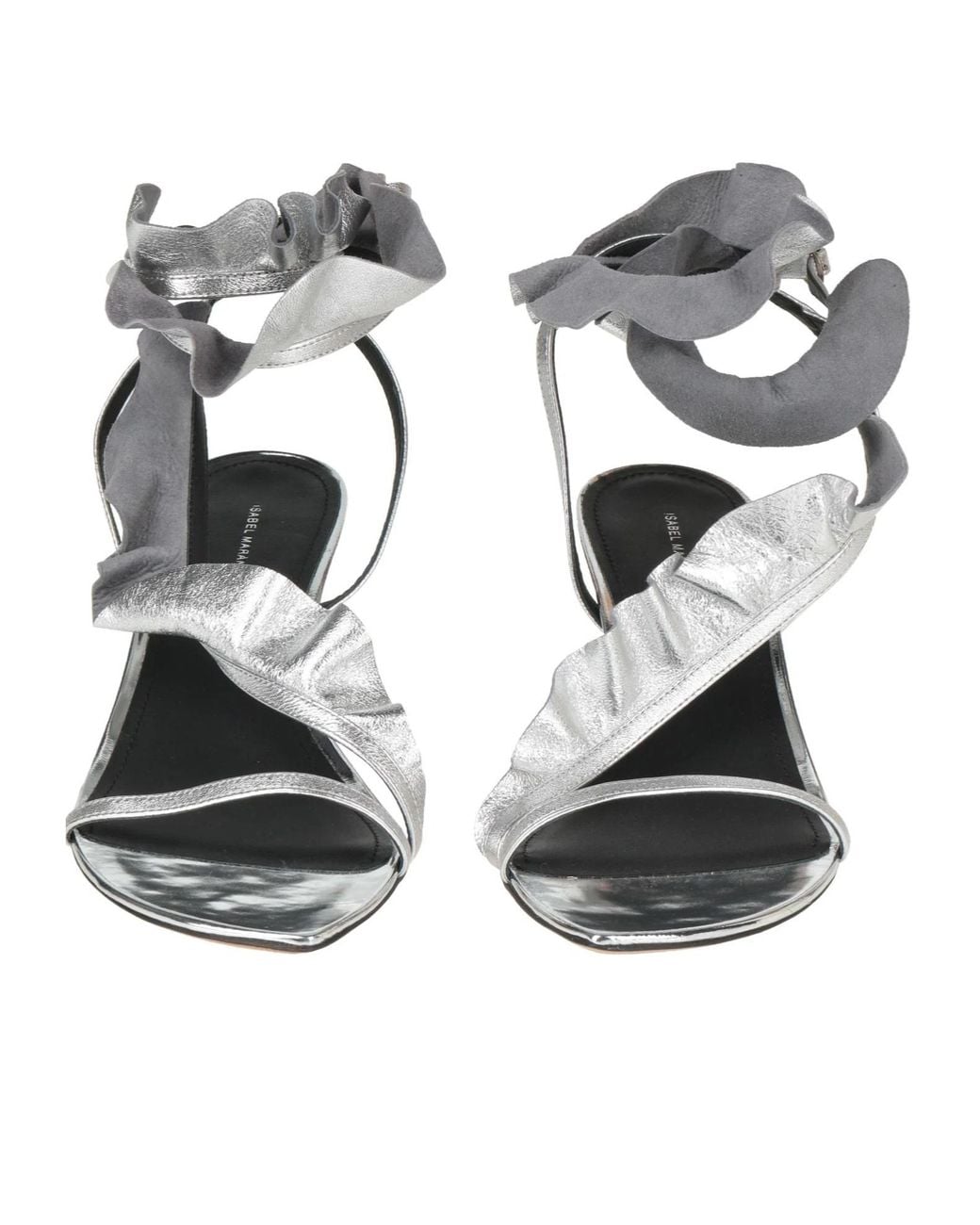 Isabel Marant White Round-Toe Leather Sandals