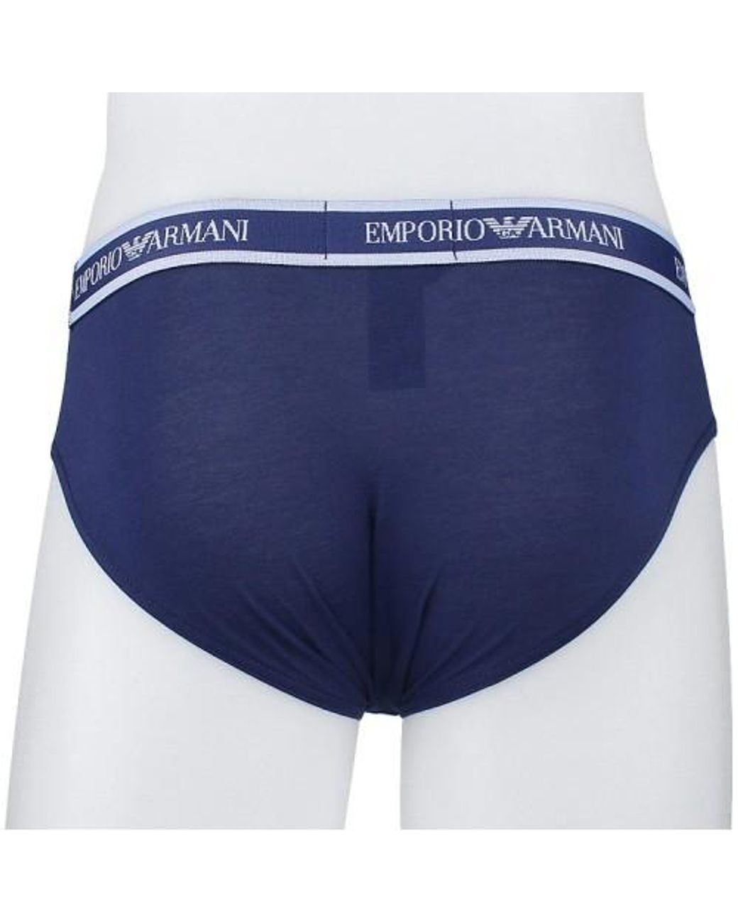Emporio Armani Blue Logo Briefs Two-Pack for men