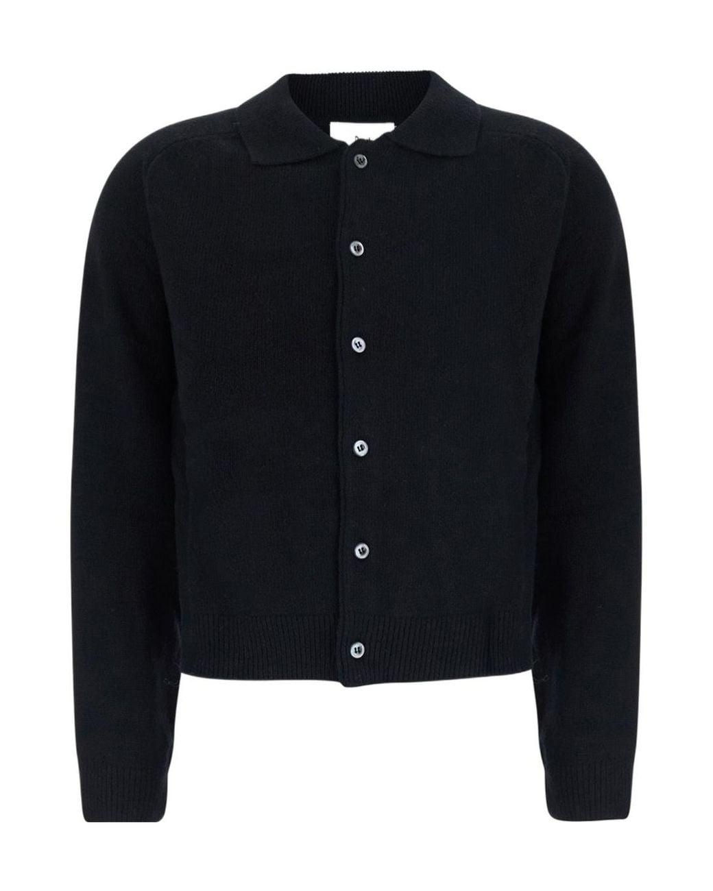 DUNST Blue Ollared Button-Up Knit Cardigan