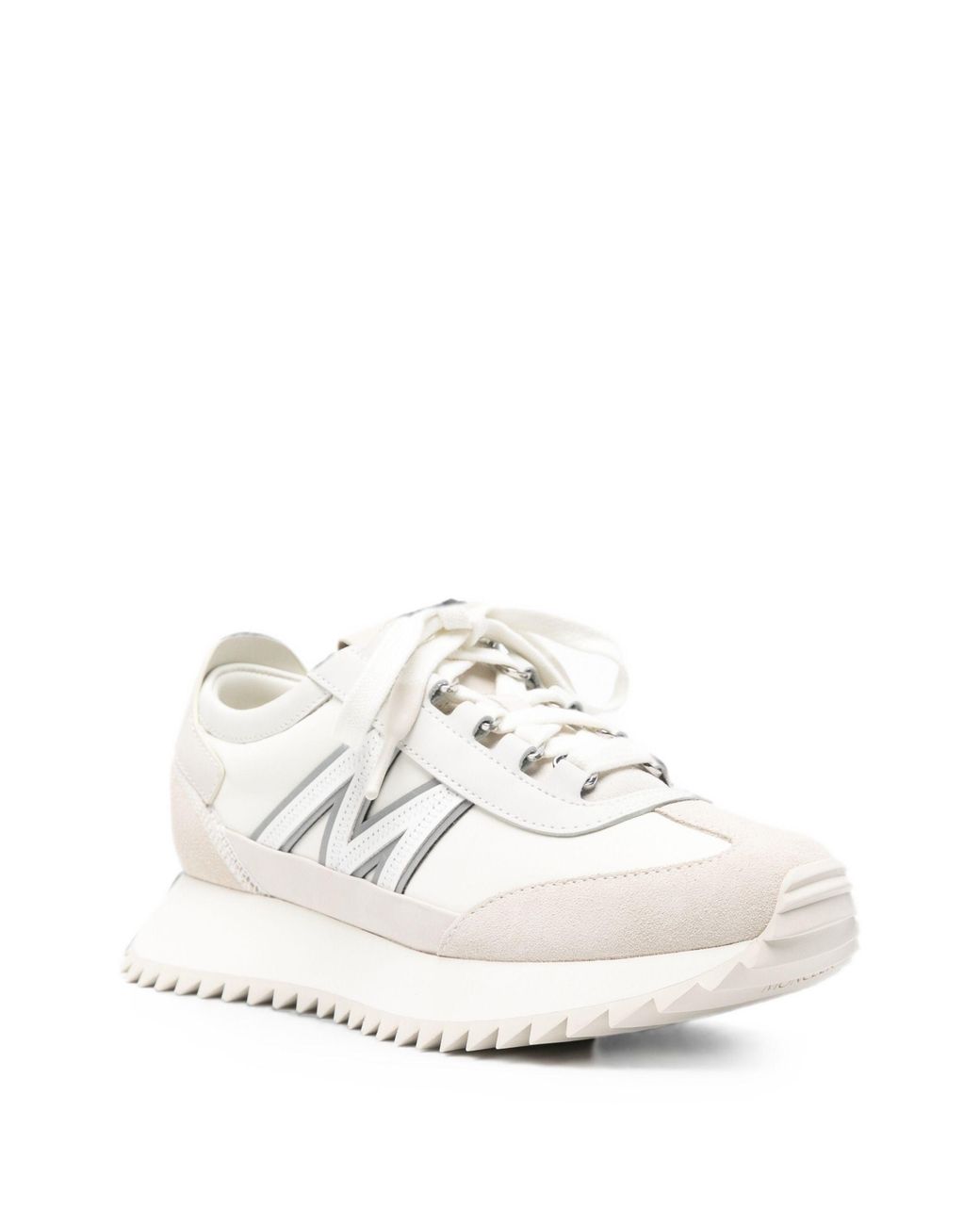 Moncler White Pacey2 Suede & Nubuck Sneakers