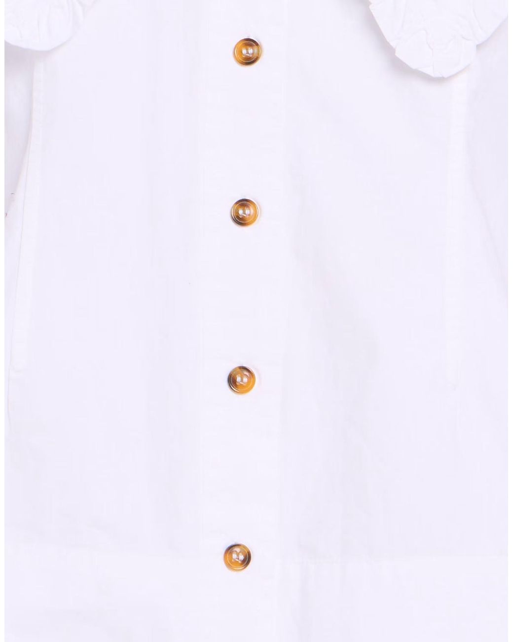 Ganni Blue Solid Color Long Sleeve Shirt