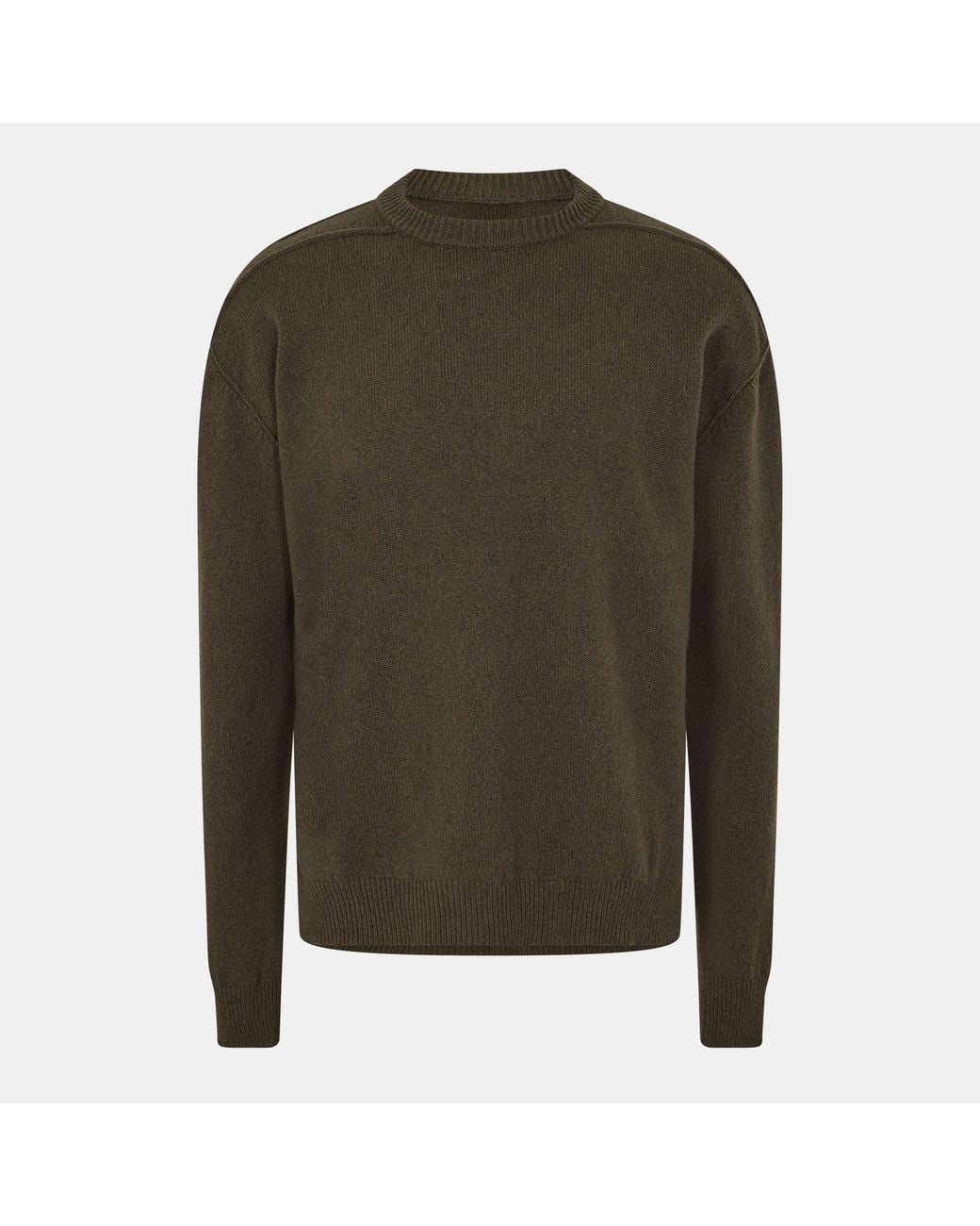 Rick Owens Green Crew-Neck Knit Sweater for men