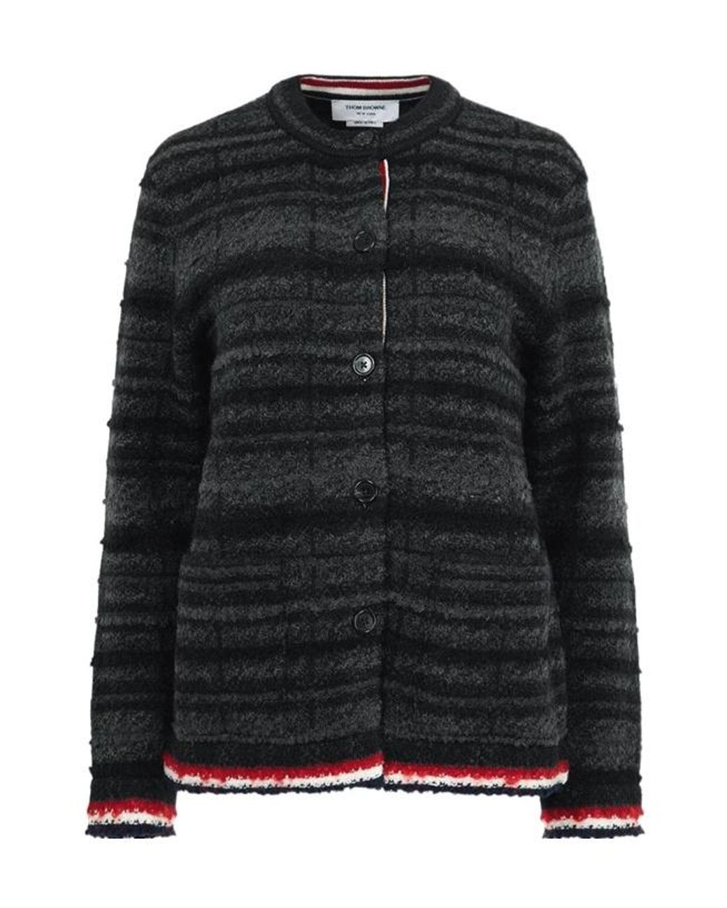 Thom Browne Black Jacquard Cardigan