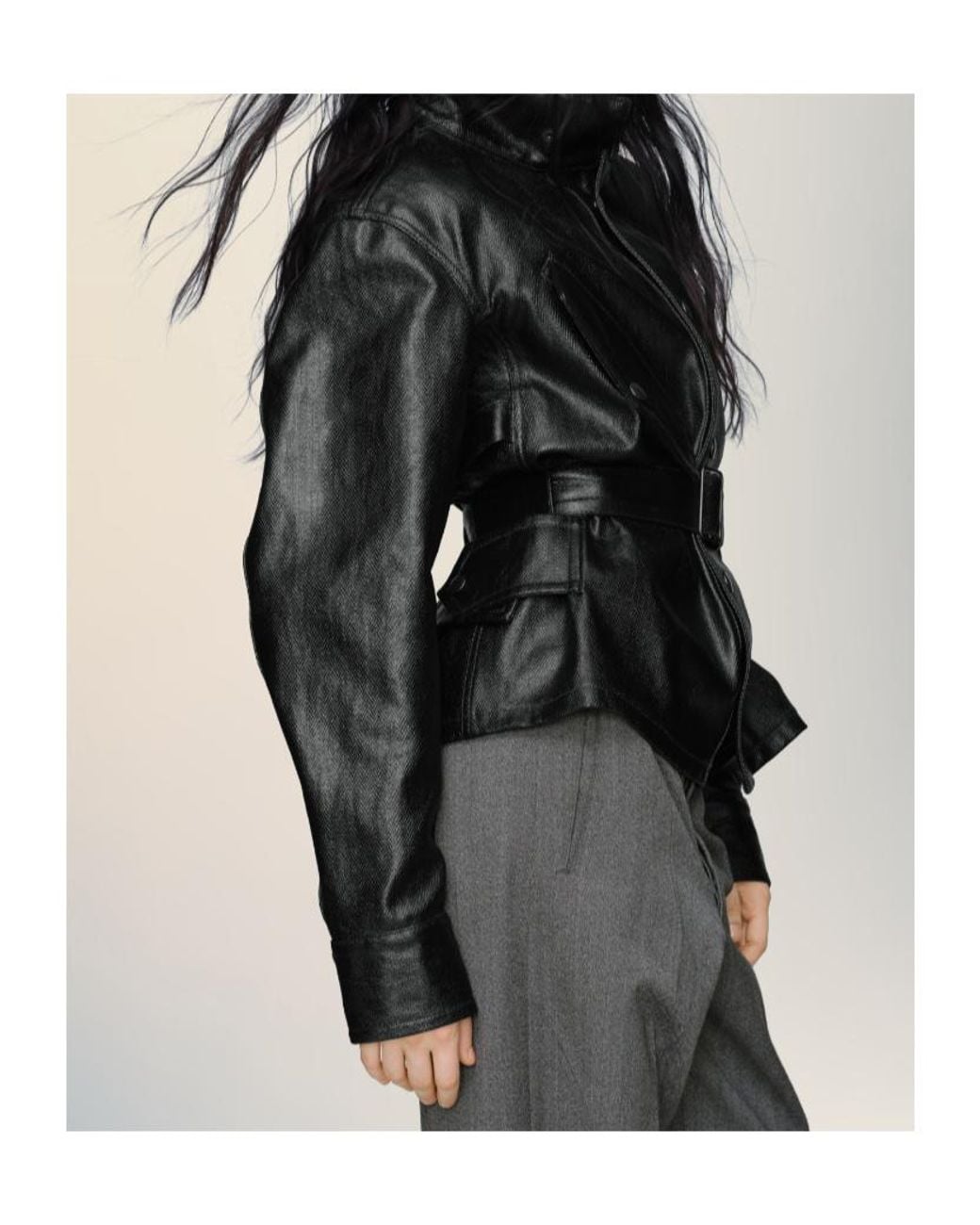 Maison Margiela Black Stand Up Collar Betled Jacket