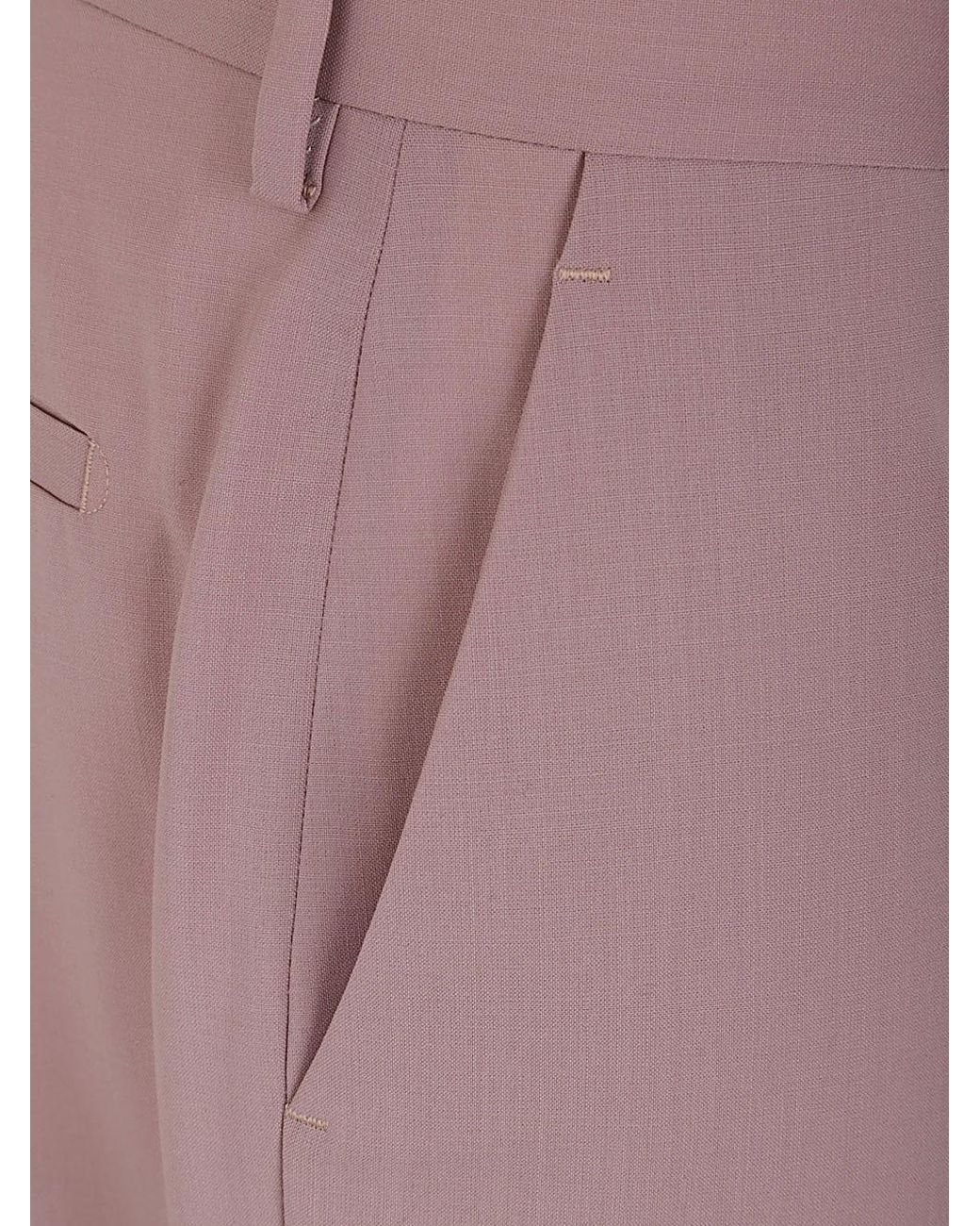 Rick Owens Purple Pressed-Creased Wool Trousers