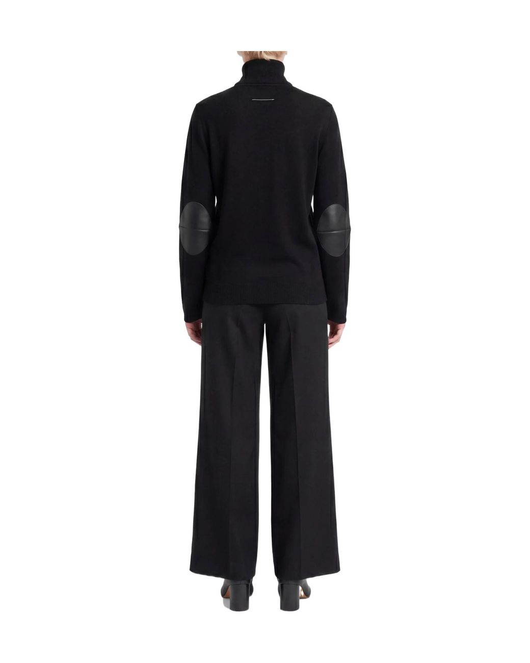 MM6 by Maison Margiela Black Lightweight Long Sleeve Knit Sweater