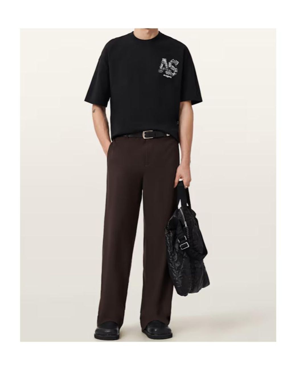 AllSaints Black Mixtape Graphic T-Shirt for men
