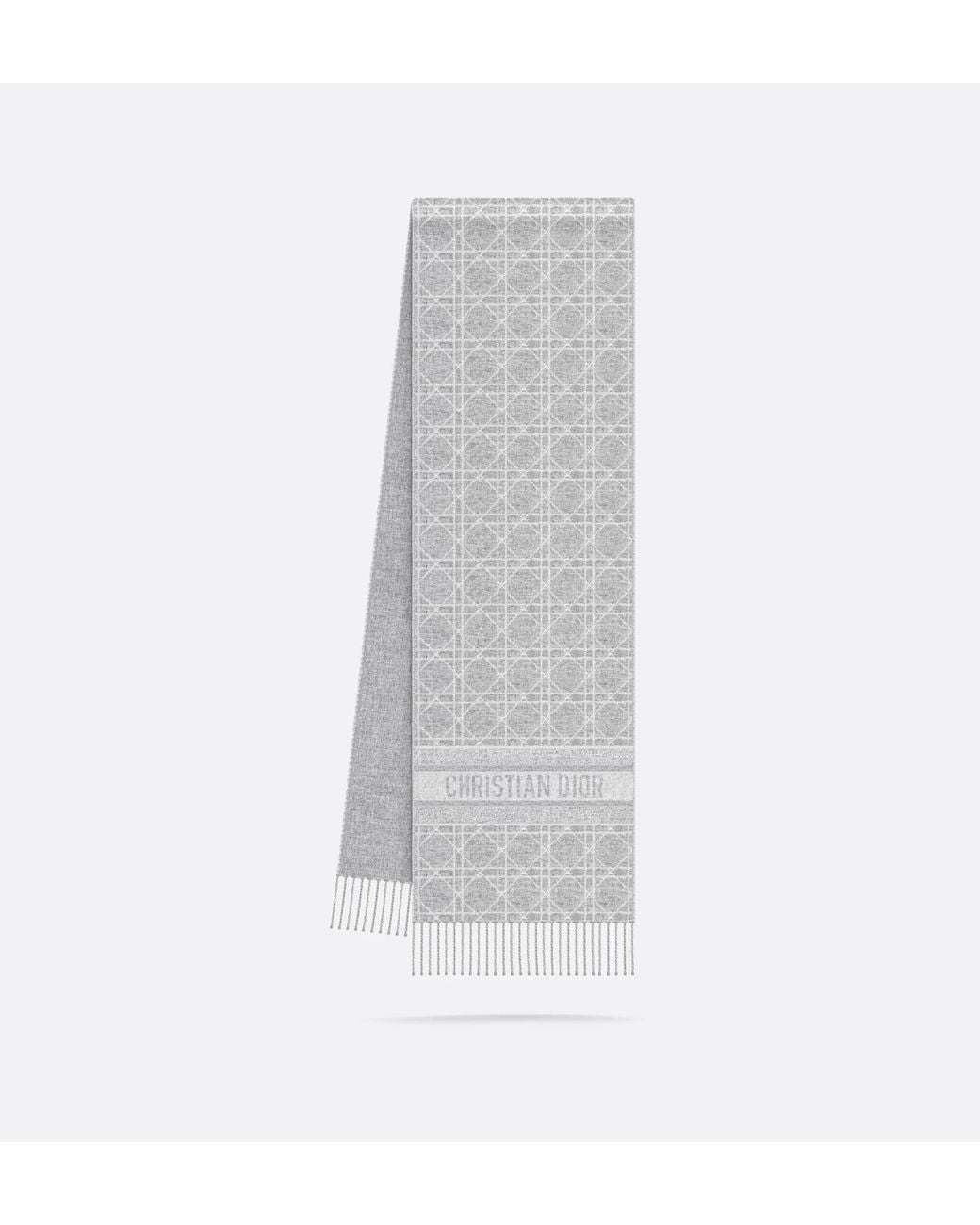 Dior White Cannage Scarf