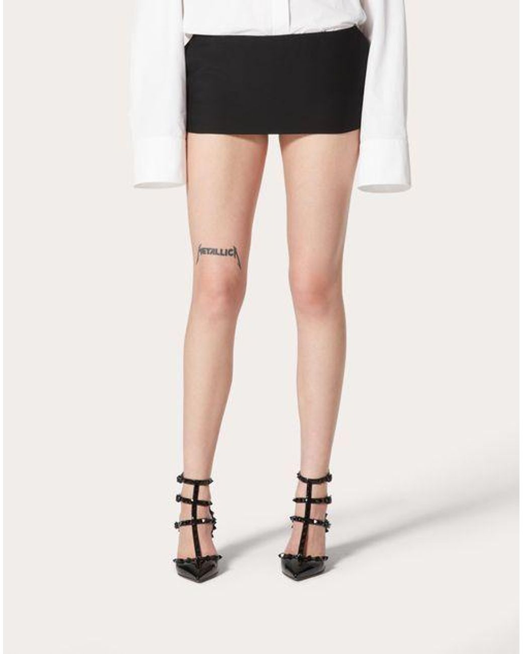Valentino Black Low-Rise Fitted Miniskirt