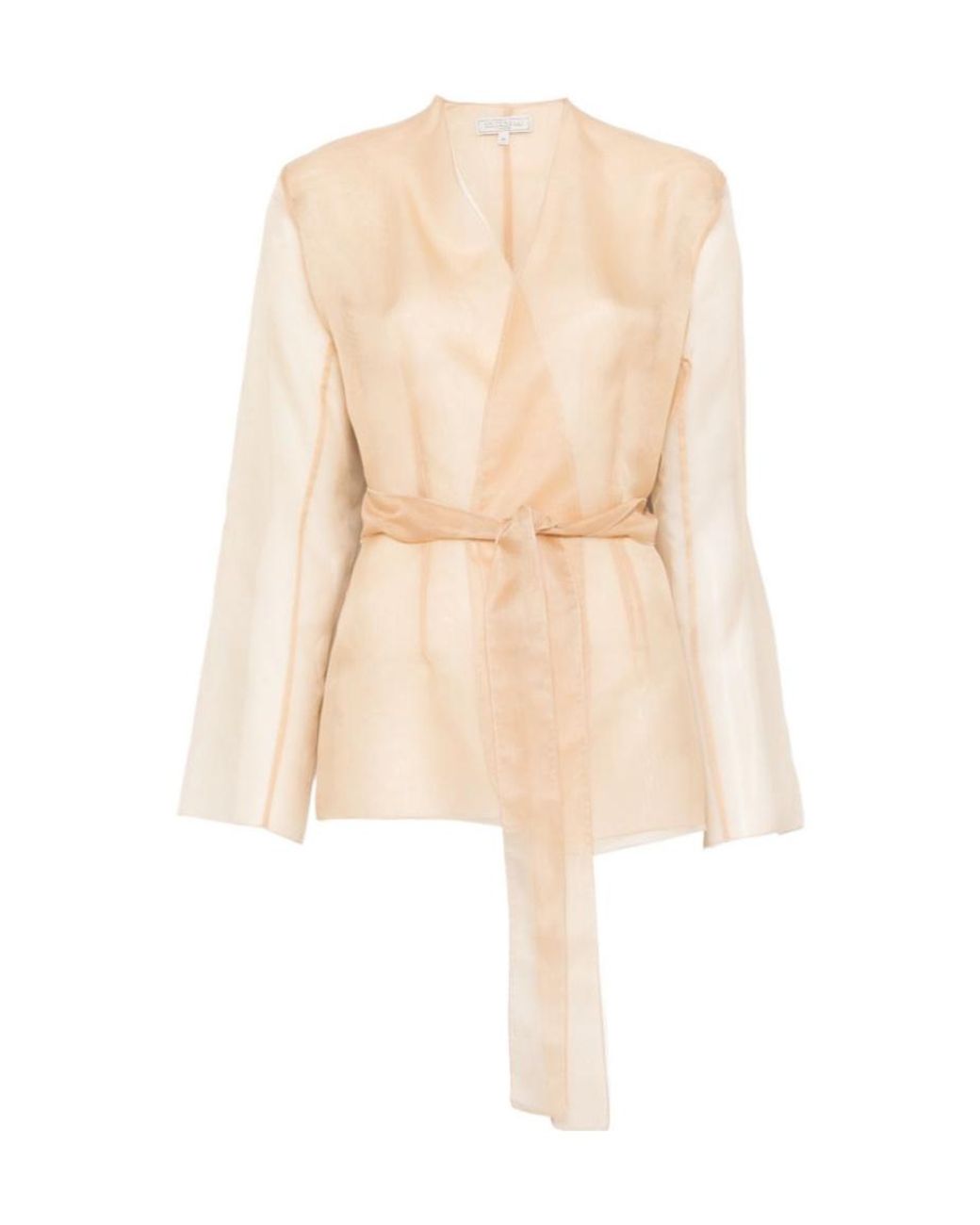 Antonelli Natural Cinched Waist V-Neck Jacket