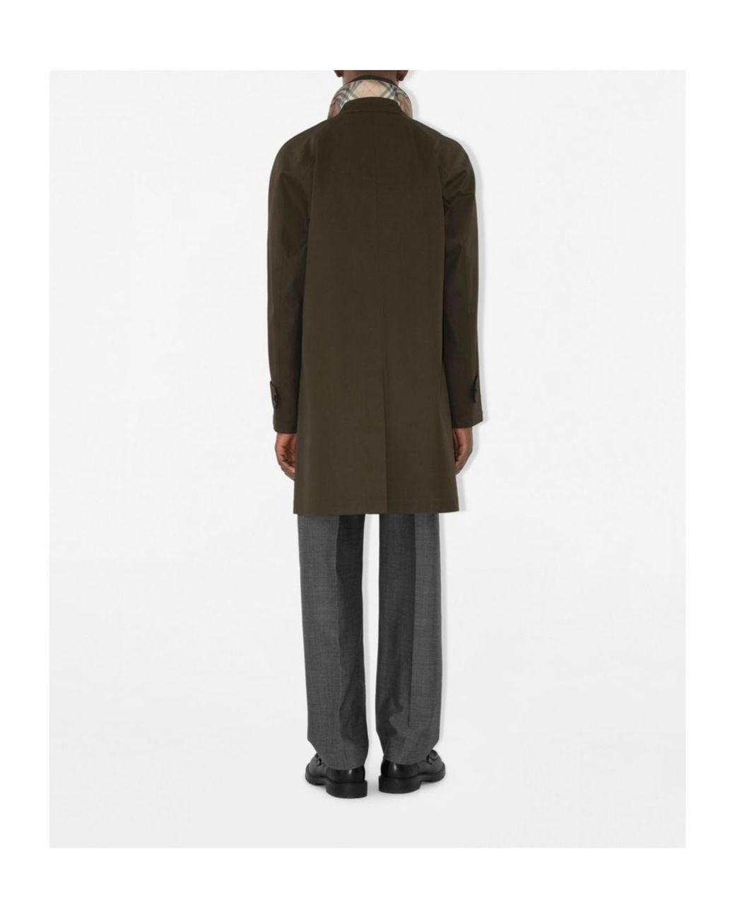 Burberry Green Cotton Gabardine Car Coat for men