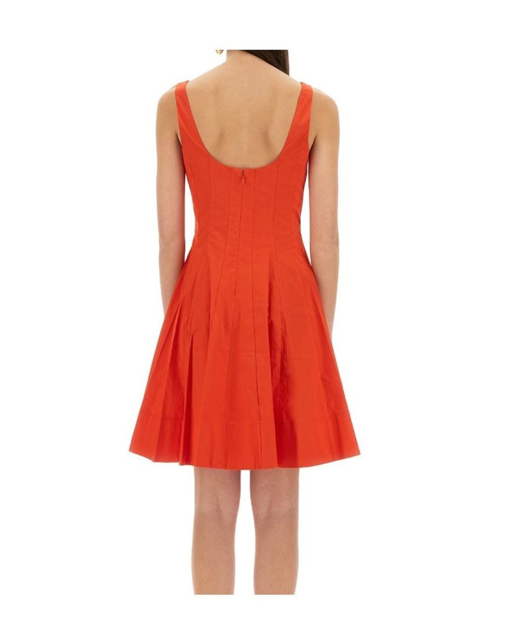 Staud Red Wells Sleeveless Mini Dress