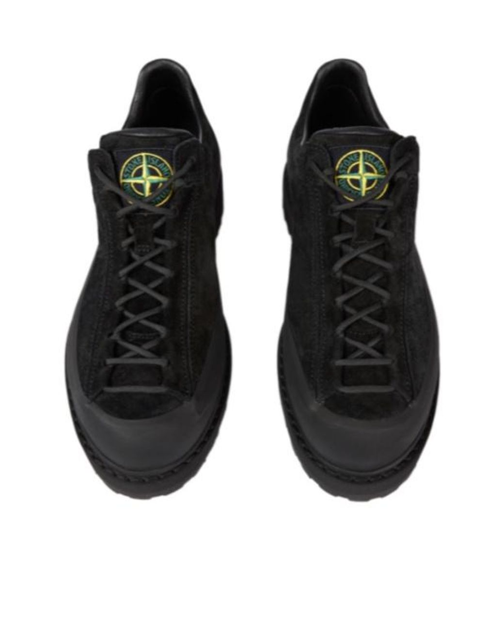 Stone Island Black Round Toe Lace-Up Sneakers for men