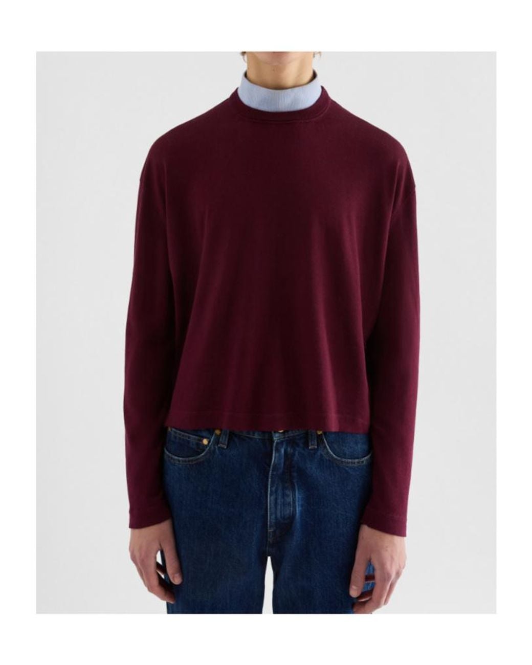 Jil Sander Purple Crew Neck Knitted Sweater for men