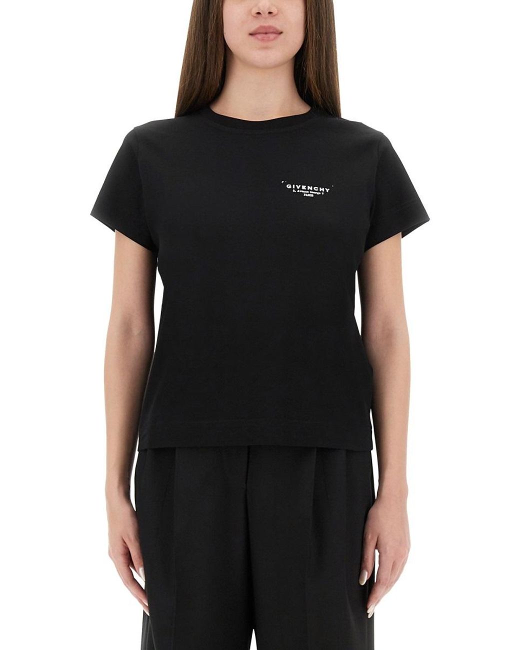 Givenchy Black Logo Printed Crewneck T-Shirt