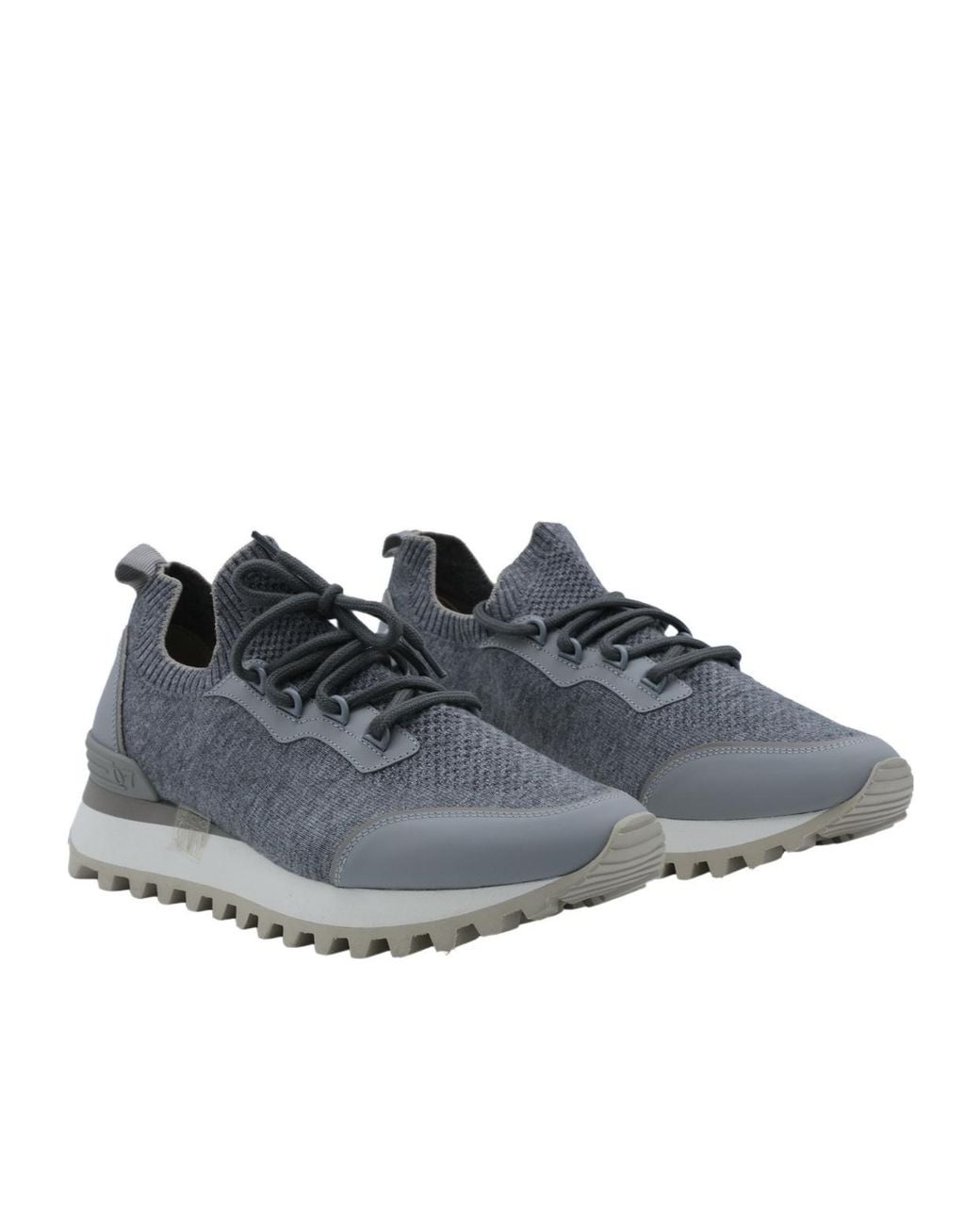 Eleventy Blue Textured Lace-Up Low-Tops for men