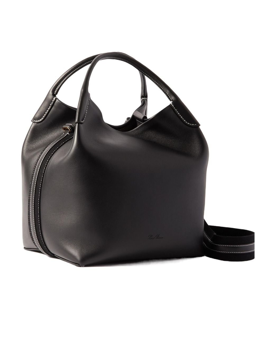 Loro Piana Black Bale Double-Handle Tote Bag