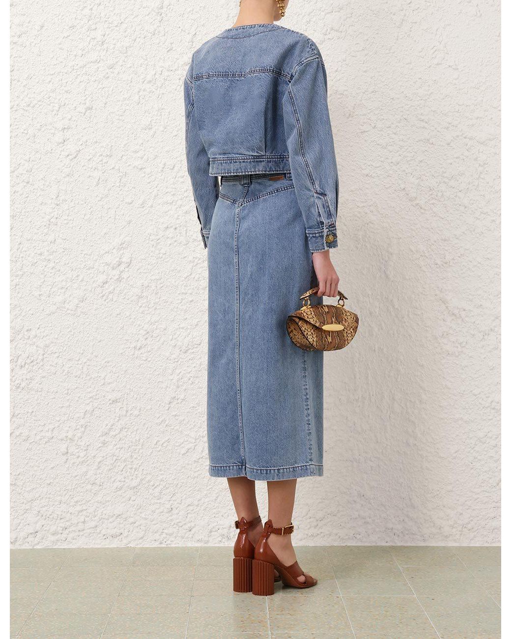 Zimmermann Blue Denim Cropped Jacket