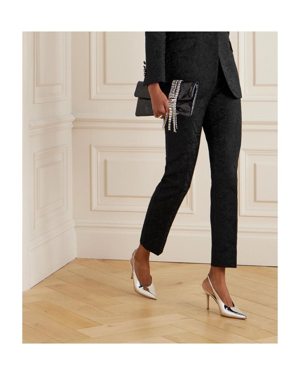 Dolce & Gabbana Black Brocade Trousers