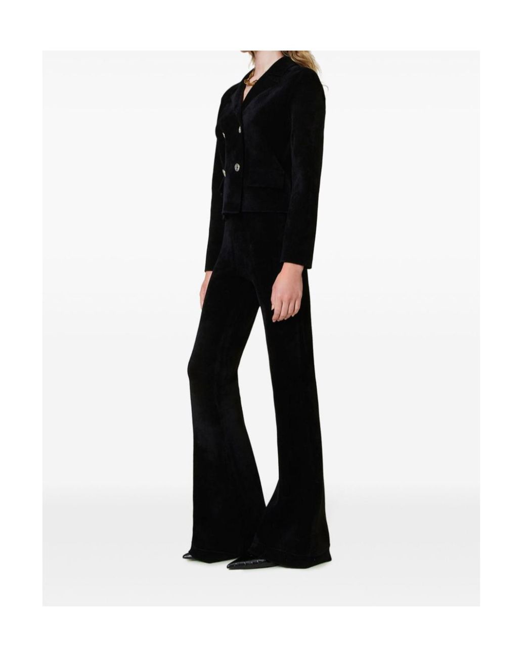 Twinset Black Oval T Knit Flared Trousers