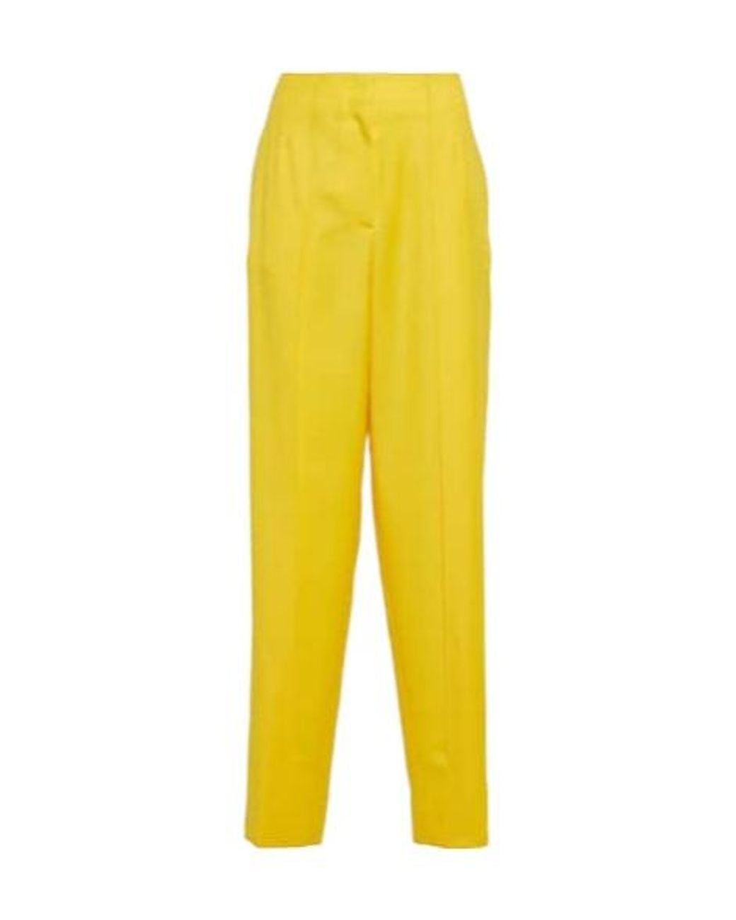 Loewe Yellow High-Rise Wool Twill Pants