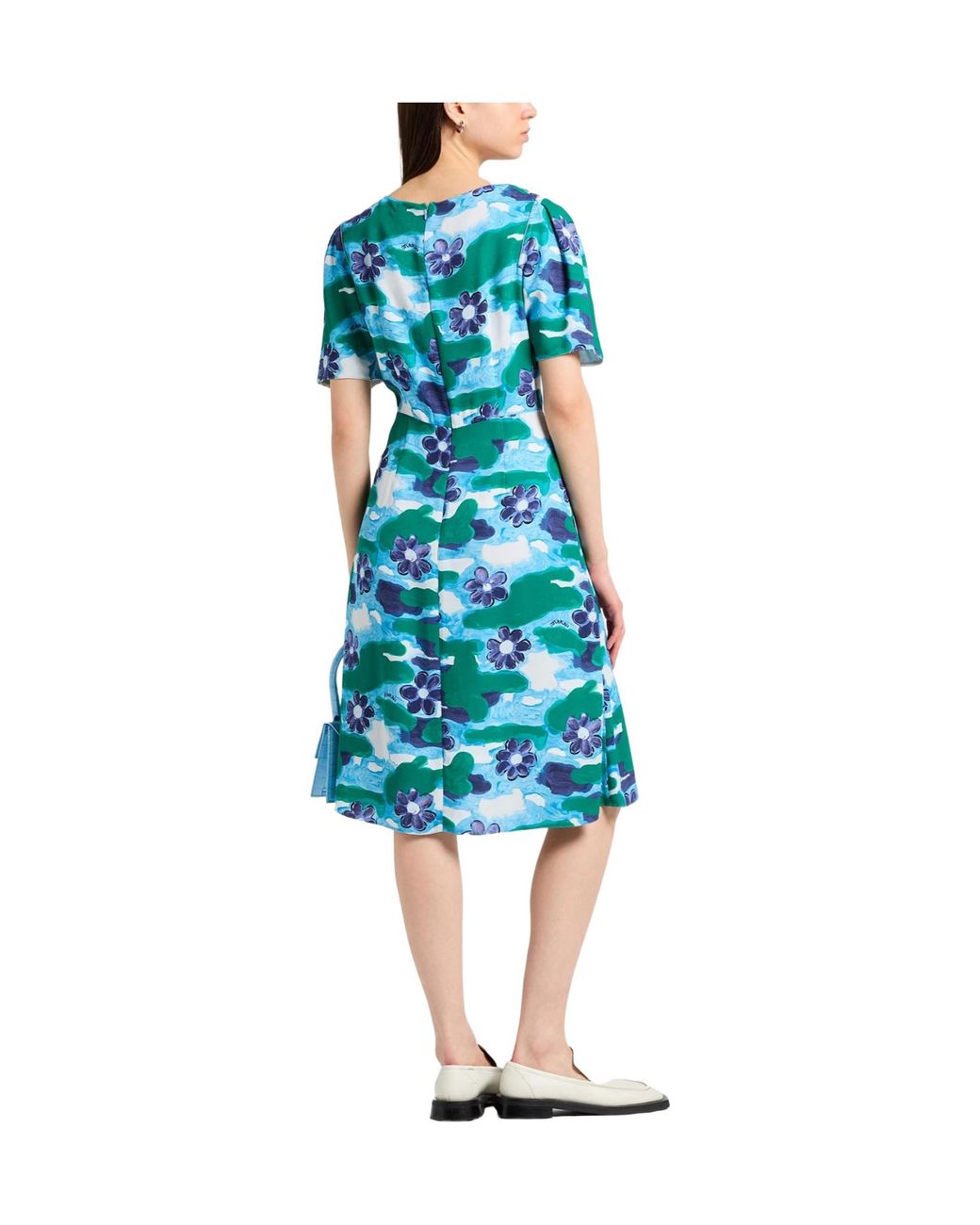 Marni Blue Floral Flared Skirt