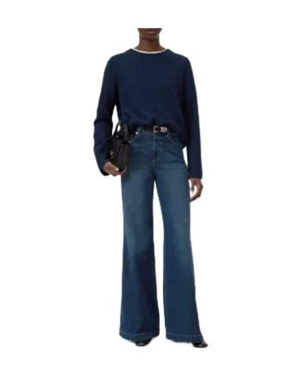 Closed Blue Long-Sleeve Crew-Neck Sweater