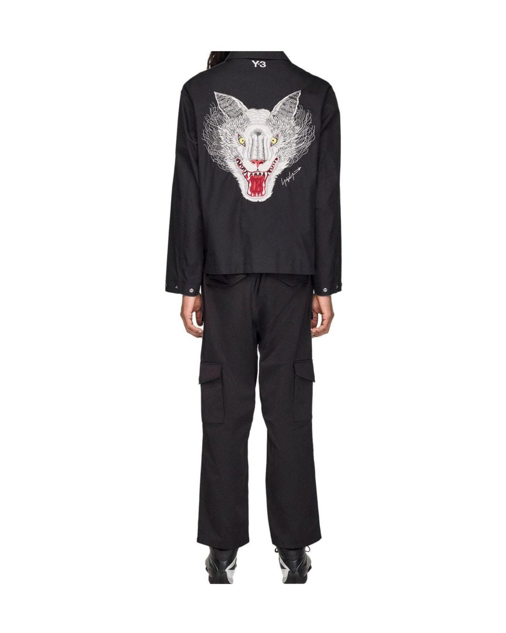 Y-3 Black Mercedes Cargo Trousers for men