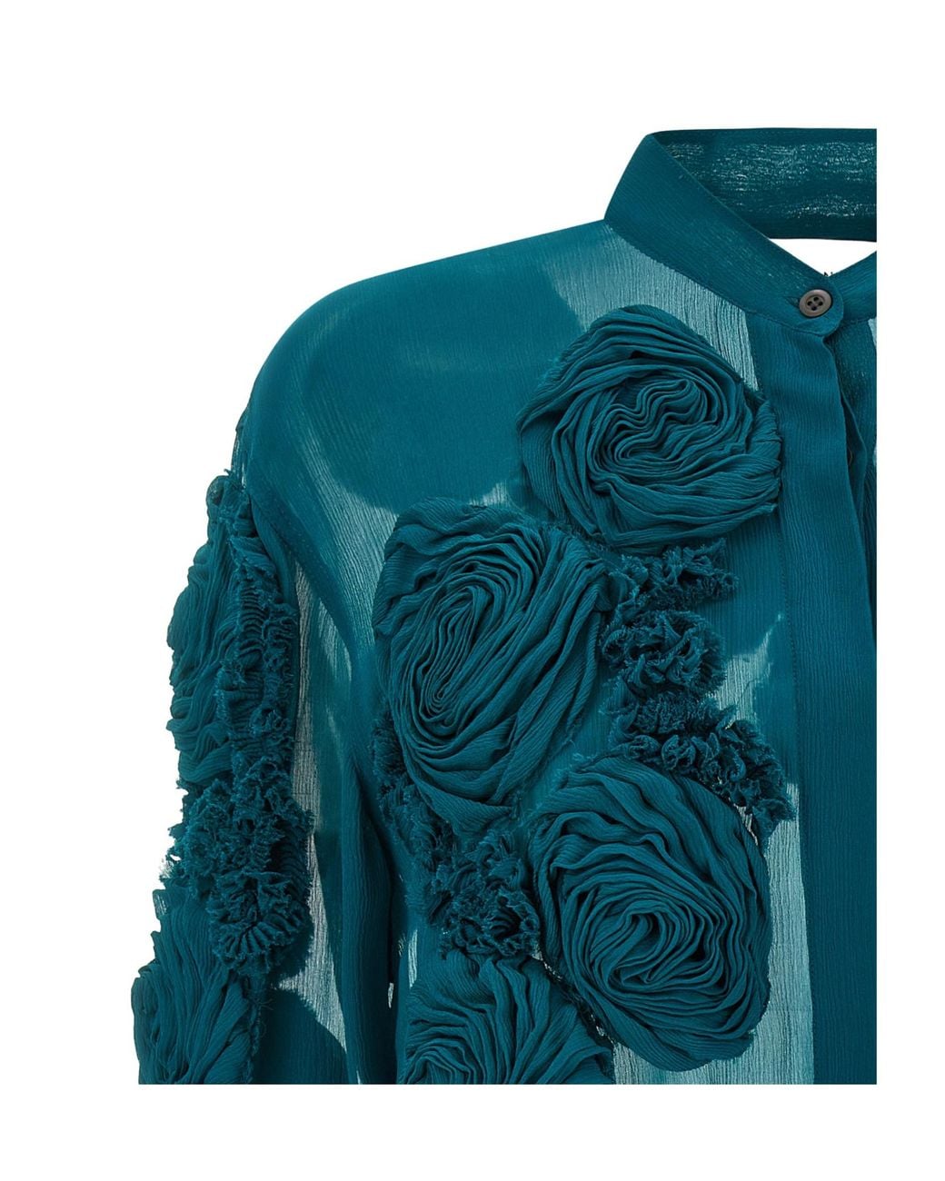 Dries Van Noten Chowsa Sheer Floral Shirt in Green | Lyst UK