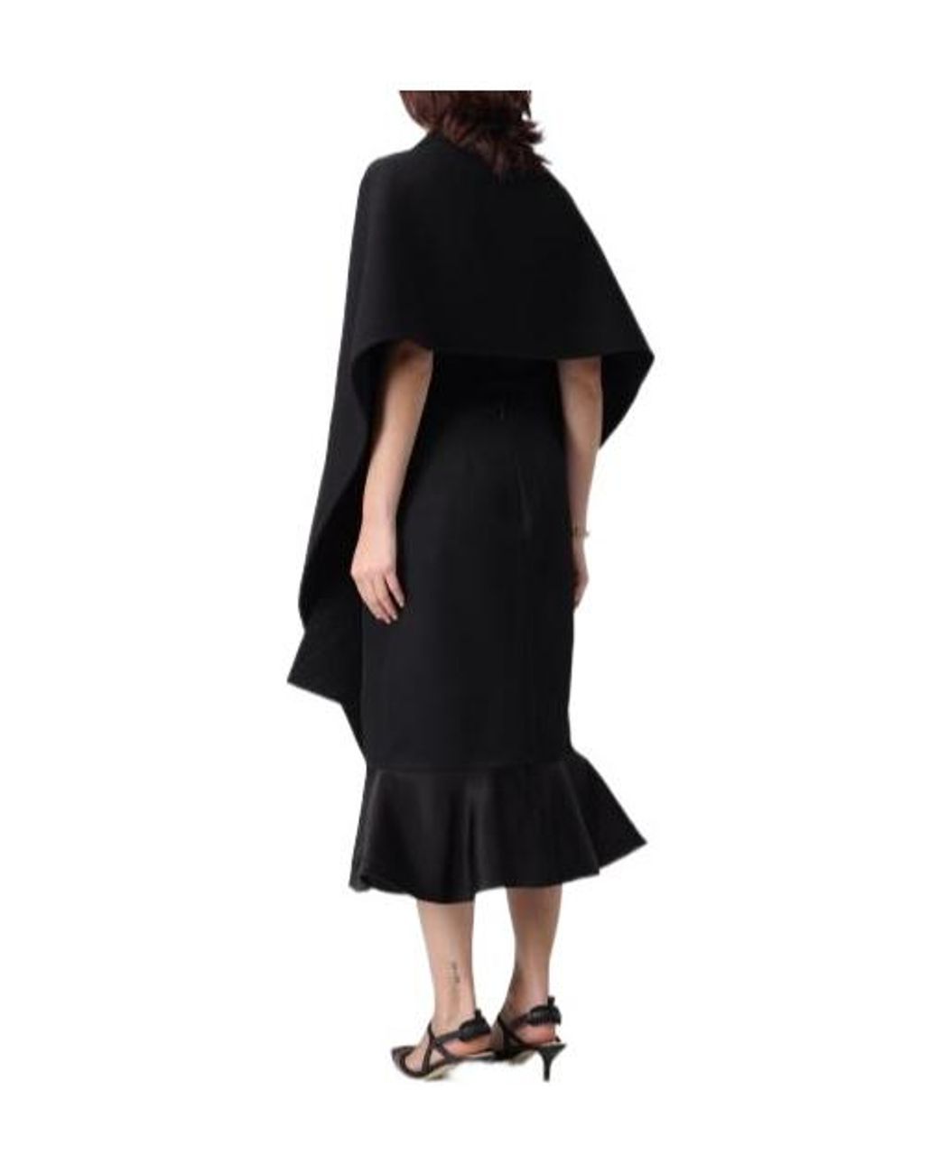 Fendi Black Enveloping Short Cloak