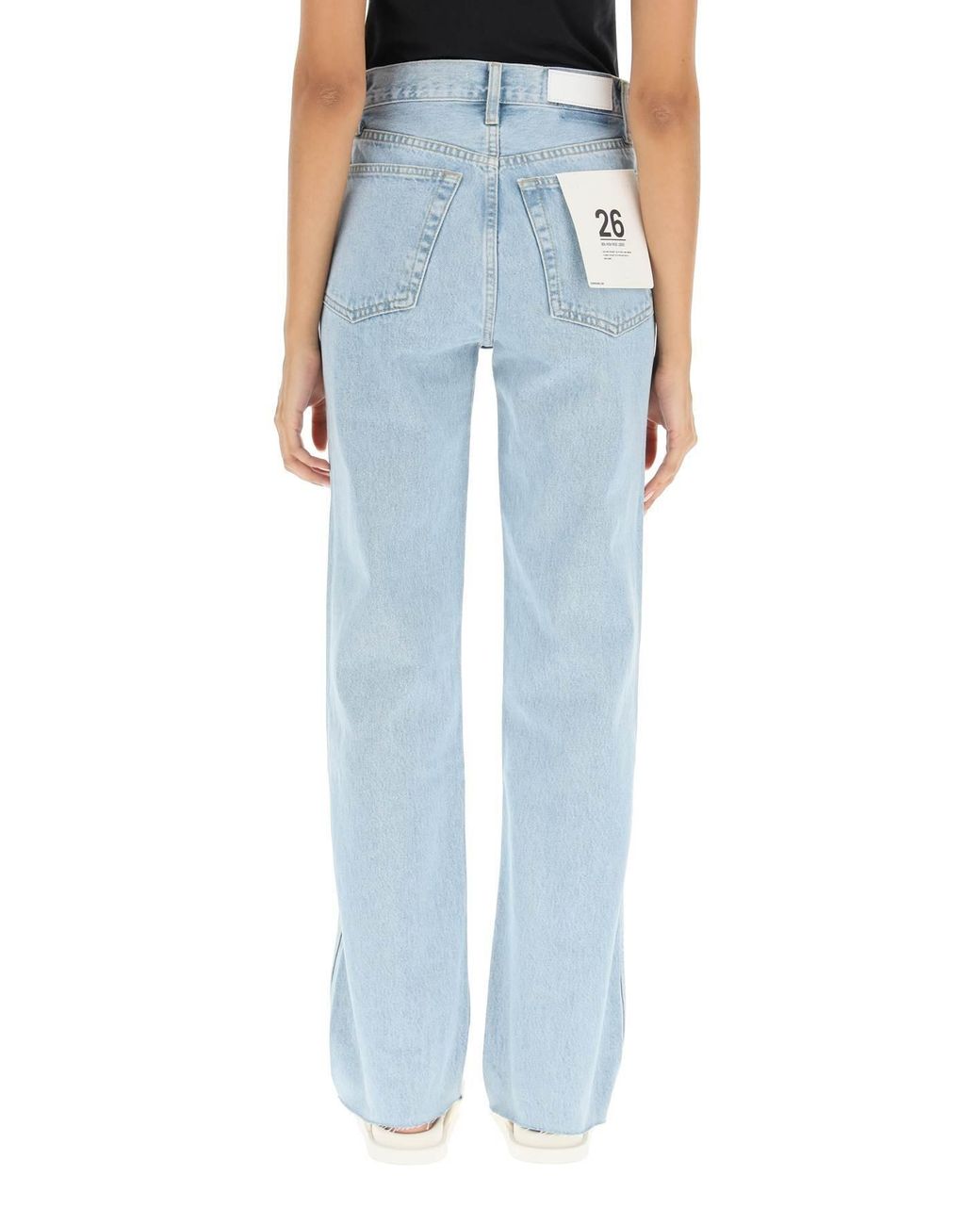 Re/done Blue High-Rise Straight-Leg Jeans